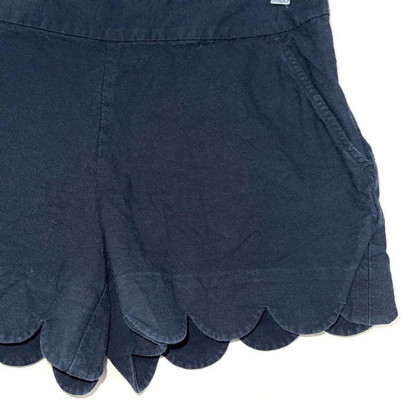 Vineyard Vines 100% Cotton Navy Blue Mid-rise Scallop Hem 3” Shorts 4 Women’s - Picture 5 of 12